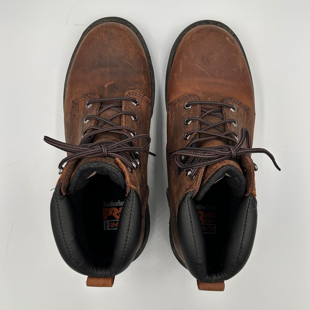 Timberland PRO Pit Boss 6 Inch Brown Leather Soft Toe Work Boots 33046 Mens 11M - Picture 5 of 10